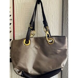 BRACCIANO Brown Leopard Print Interior Tote Bag With Gold Hardware